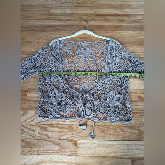Crochet Open-Front Cardigan - Picture 4 of 6